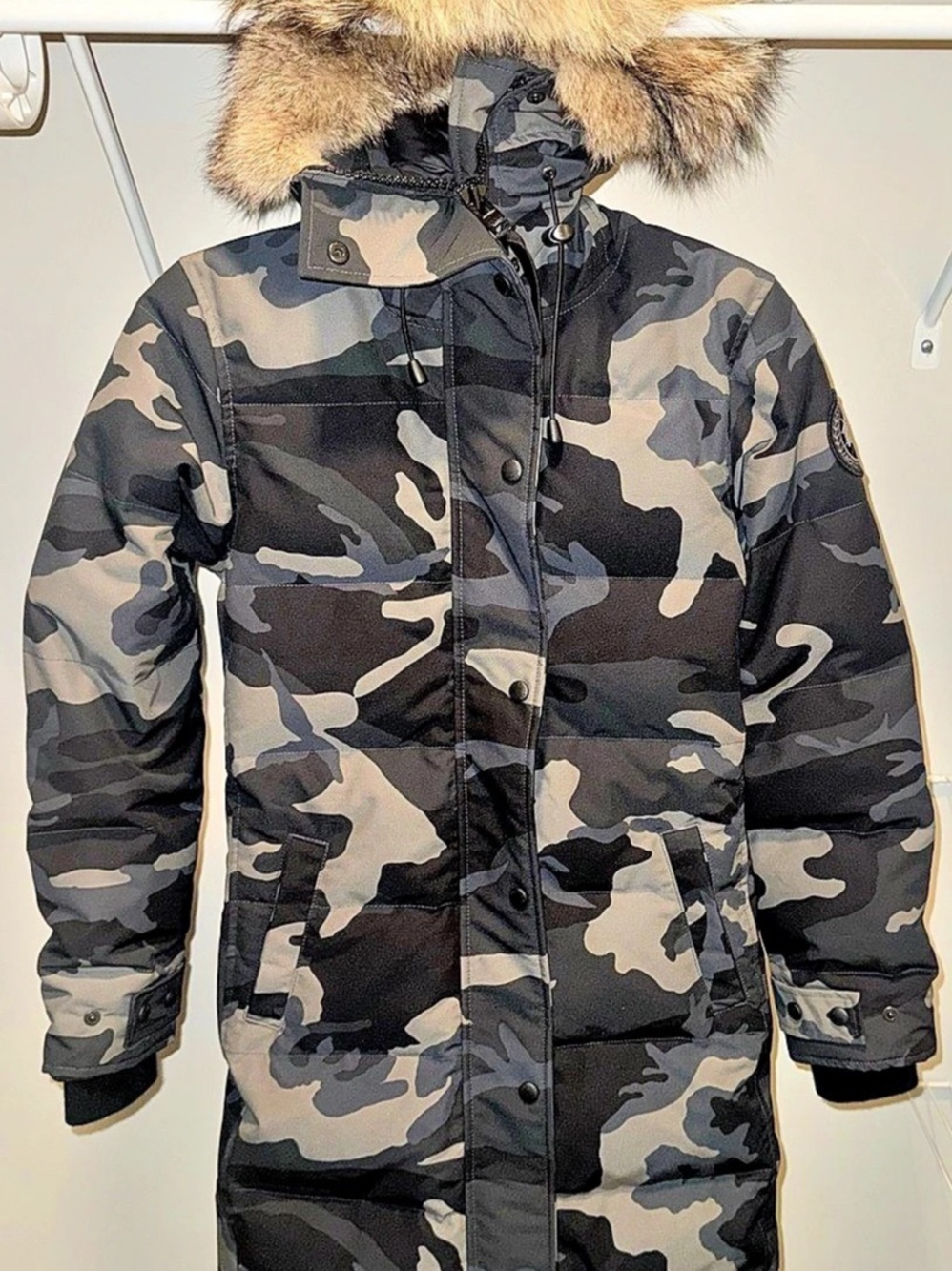 Canada Goose Shelburne Parka Camo Parka in Black & Gray Size XS NWT